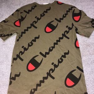 Army Green Champion short-sleeve shirt.